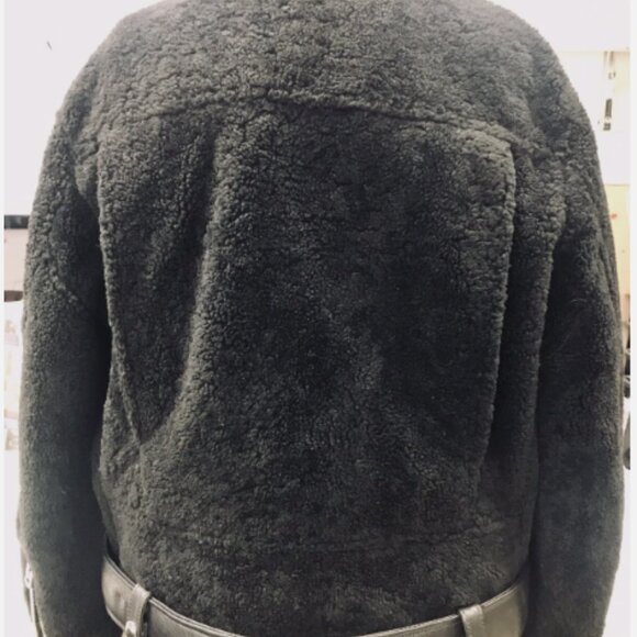 ACNE STUDIOS Classic Black Moto Jacket Shearling sz 38 - Picture 4 of 5